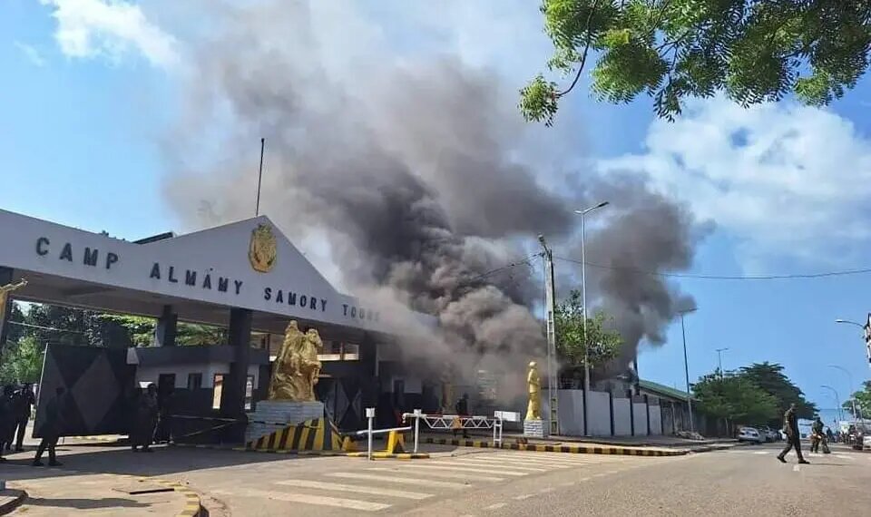 Fire outbreak at Guinea military base